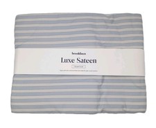 Brooklinen King/Cal King Cotton Striped Frost Luxe Sateen Duvet Cover