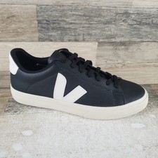VEJA Campo Chrome Free Womens Shoes Sz 11.5 Black White Leather Lace Up Sneakers (New without box)