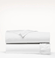 Boll & Branch H20120 White Reserve Fitted & Flat Sheet Set KING (New without tags)