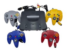 EXCELLENT - N64 Nintendo 64 Console + UP TO 4 NEW CONTROLLERS + Cords + CLEANED! (Excellent - Refurbished)