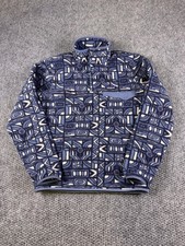 Patagonia Synchilla Snap-T Fleece Pullover Mens Small Blue Geometric Pattern