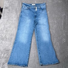 Madewell Jeans Womens Size 31 Blue The Wide Leg High Rise Stretch Casual NWT