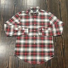 Polo Ralph Lauren Button Down Shirt Men’s Medium Slim Plaid Red Green Cotton NEW