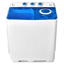 Costway Portable 26lbs Semi-automatic Twin Tub Washing Machine W/ Drain Pump