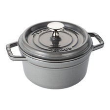 Staub Cast Iron Round Cocotte - Graphite Grey, 1.25-qt, Made in France