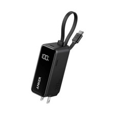 Anker 30W USB-C Wall Charger, Fast Charge, Built-in Cable, Power Bank 5000 mAh