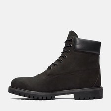 Mens Sz 8.5-Timberland 6-Inch Premium Waterproof Boot Black Nubuck TB010073-001