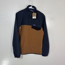 Patagonia Pullover Mens Small Deer Brown Lightweight Synchilla Snap-T Fleece