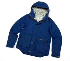 Men's BARBOUR Beacon Hooded Reelin Blue Casual Waxed Full Zip Jacket Size S/M