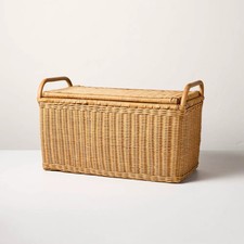 Large Rattan Storage Basket with Lid - Hearth & Hand with Magnolia