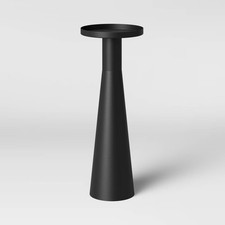 Alester Round Smooth Metal Drink Table Black - Threshold