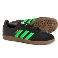 Adidas Samba OG Mens 16 Black Lucid Lime Green Gum Sole Leather/Suede Sneakers