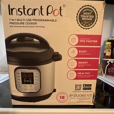 Instant Pot Duo 7-in-1 6 Qt Electric Pressure Cooker Programmable IP-DUO60 V3