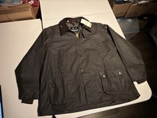 New Barbour Jacket Men’s 48 Classic Bedale Olive Green Brown Tartan Waxed Cotton