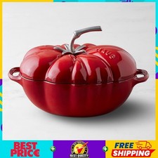 Staub Enameled Cast Iron Tomato Cocotte 3-Qt + 100% Authentic