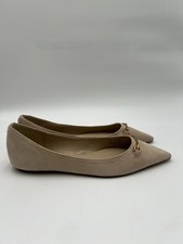 Sam Edelman Loraine Pointed Toe Flats Horsebit Suede Nude Beige Size 7.5 M (New without box)