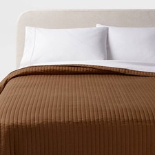 King Washed Cotton Sateen Quilt Light Brown - Threshold: OEKO-TEX