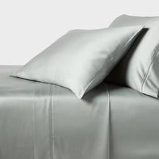 Queen 320 Thread Count Cool TENCEL Lyocell Sheet Set Gray Chalk -