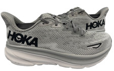 Hoka Men's Clifton 9 Lace Up Athletic Running Shoes Gray/Black WIDE Size:9 200D