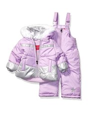 LONDON FOG Girl Heavyweight 2-Piece Puffer Coat & Snow Bib Snowsuit Set-