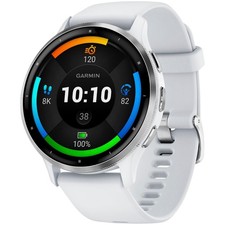 Garmin Venu 3 Health Fitness GPS Smartwatch, Silver Bezel Whitestone Band (45mm) (Certified - Refurbished)