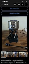 Breville BES450 BSS/B Bambino Coffee Machine Espresso Maker Missing Drip Tray!