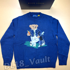 POLO RALPH LAUREN Polo Bear Golf Knit Sweater Blue Crewneck Men's Size M NWT