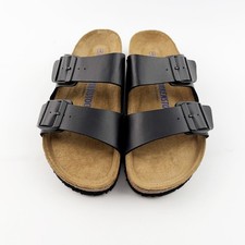 Birkenstock Arizona Black Birkibuc Leather Soft Footbed Sandals EU37-45 Size New
