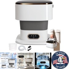Fully Automatic 16L Countertop Washer & Dryer Combo - Small Gray Laundry Machine