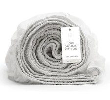Boll & Branch Signature Hemmed Fitted Bed Sheet TWIN White 100% Organic Cotton