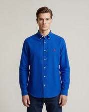Polo Ralph Lauren Royal Blue Oxford Shirt Red logo Classic Fit Brand New