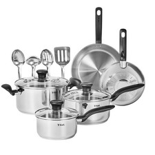 T-Fal Simply Cook 12pc Stainless Steel Cookware Set Gray (New other (see details))