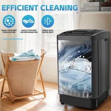Portable Washing Machine 17.8Lbs Capacity 2.4 Cu.ft Laundry Washer w/Drain Pump*