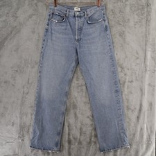 Agolde Fran Low Slung High Rise Straight Jean Women 28 Light Wash Button Fly NWT
