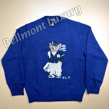 POLO RALPH LAUREN RLX Polo Bear Golf Navy Knit Sweater Men's Size XL NWT Luxury