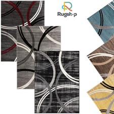 Rugshop Area Rug Modern Abstract Circles Design Rugs for Living Room Bedroom Rug