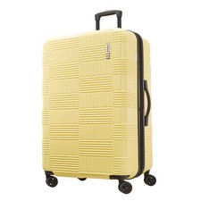 American Tourister NXT Hardside Large Checked Spinner Suitcase - Yellow: