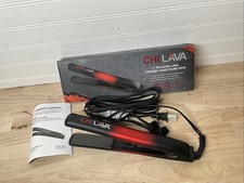 Chi Lava 1" Ceramic Flat Iron GF8269 Hair Straighten Styling Black Red Volcanic (Open box)