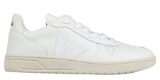 VEJA™ (Women's 8.5) V-12 Leather Sneakers in Extra-White - $180