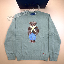 POLO RALPH LAUREN Polo Bear Olive Green Knit Sweater Men's Medium