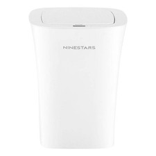 Nine Stars 10L/2.6gal Motion Sensor and Water Resistant Trash Can White (Open box)