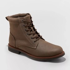 Goodfellow & Co Mens Faux Suede Lace-Up Mid Calf Combat Boots Block (New without box)
