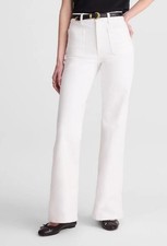 Madewell NZ041 The Emmy Wide-Leg Jean in Super Stretch Denim Tile White Size 29
