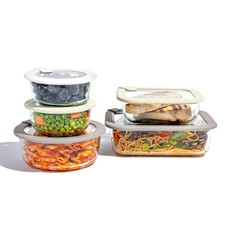Bentgo 10pc Glass Signature Glass Food Storage Set White Stone (Open box)