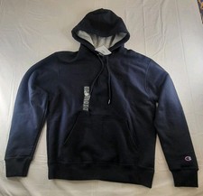 Champion Hoodie Men's Size Medium Navy Blue Powerblend Fleece Pullover NEW