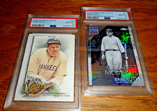 2 LOT BABE RUTH PSA 10 GEM MINT 2019 TOPPS CHROME 150 YEARS & 2022 ALLEN &GINTER