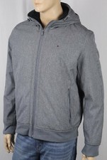 Tommy Hilfiger Grey Full Zip Hooded Jacket Coat Wind Water Resistant NWT $195