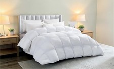 Luxurious All-Season Goose Down Fiber Comforter White (Size: King 106 X 90) NWT