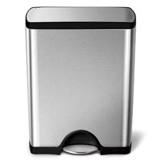 simplehuman Classic Rectangular Can 13.2gal Kitchen Step Trash