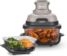 Ninja Crispi Glass Air Fryer, 4-In-1, Stone, FN101ST, 450F Max, 4 Qt and 6 Cup